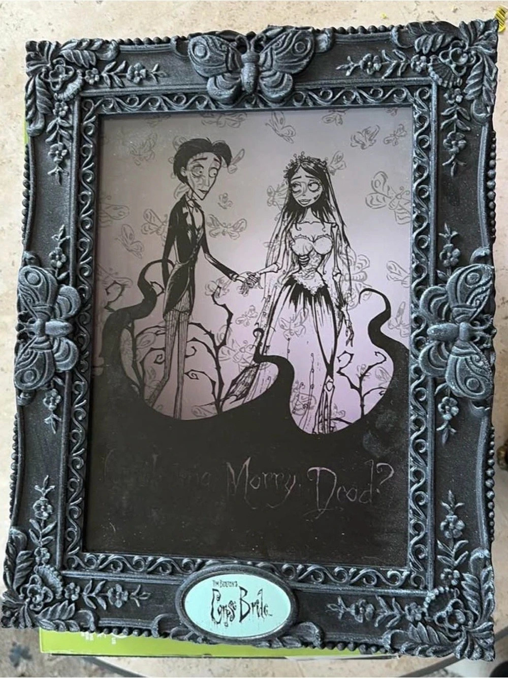 Corpse Bride shadow box (has blue light that glow on the inside in the dark)